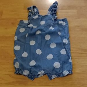 🌈 6 for $20🌈 polkadot denim romper overalls 12 months